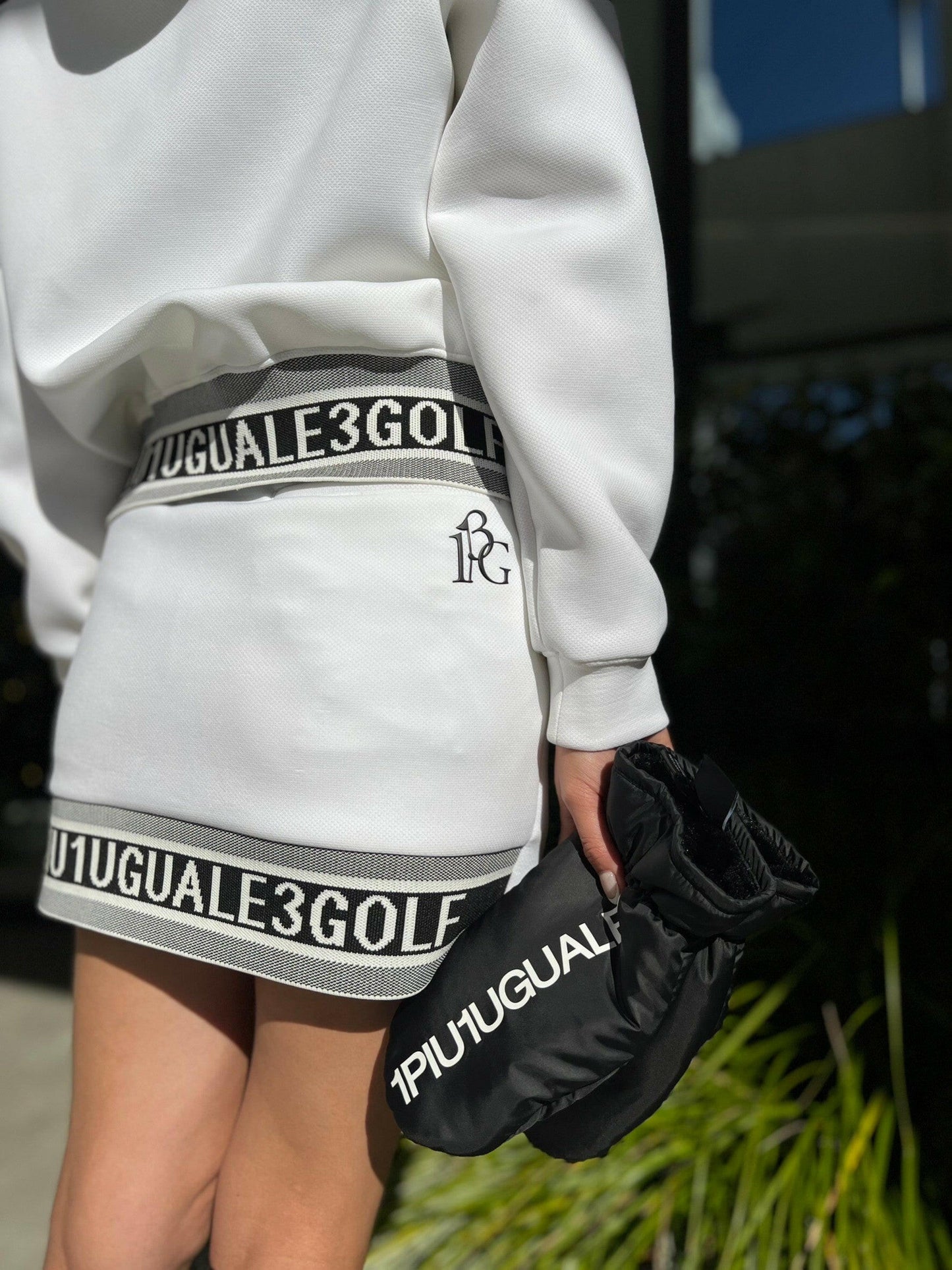 1PIU1UGUALE3 WOMENS LOGO RIB SKIRT