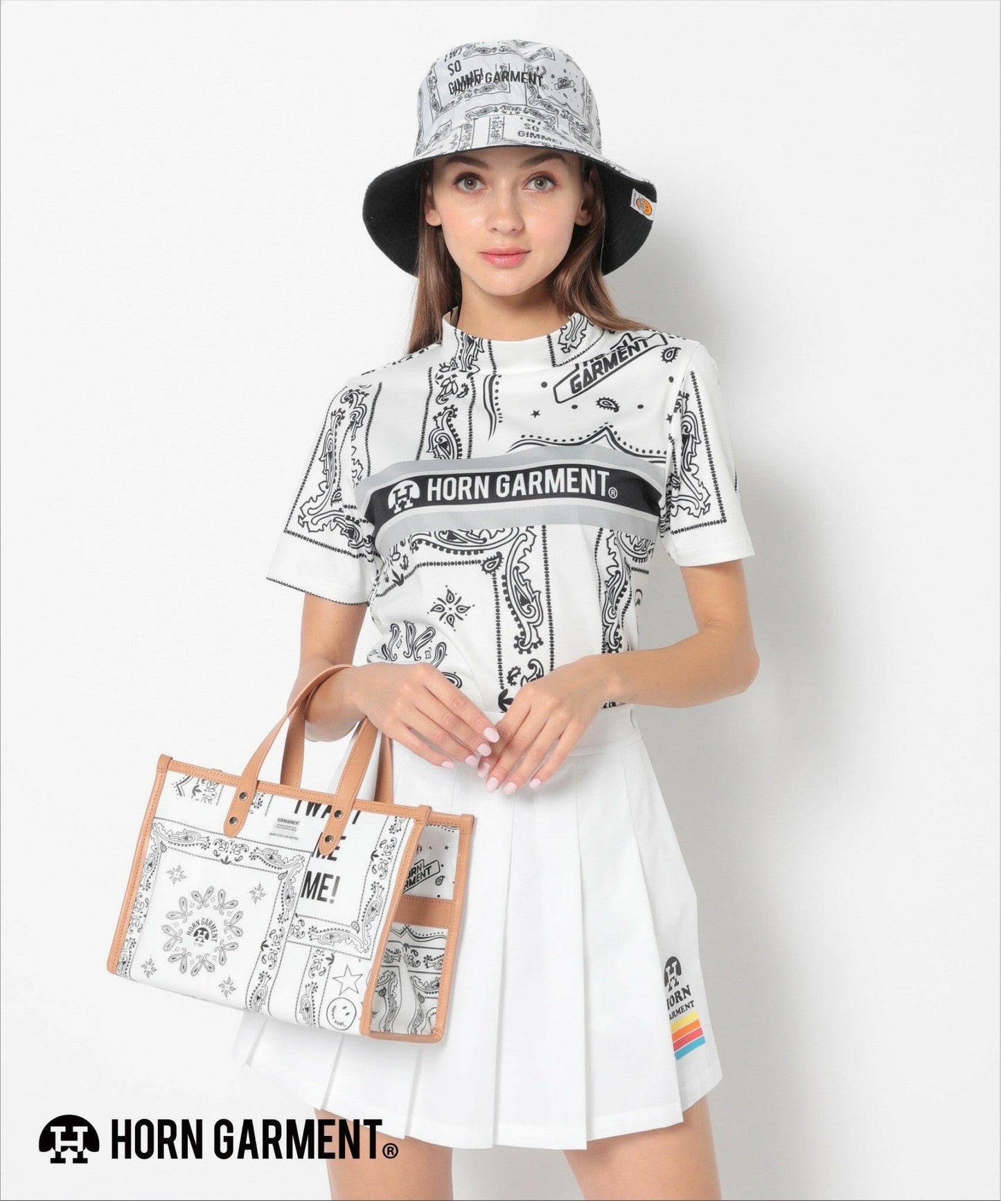 HORN GARMENT WOMENS Short Sleeve Mockneck(DE Limited)