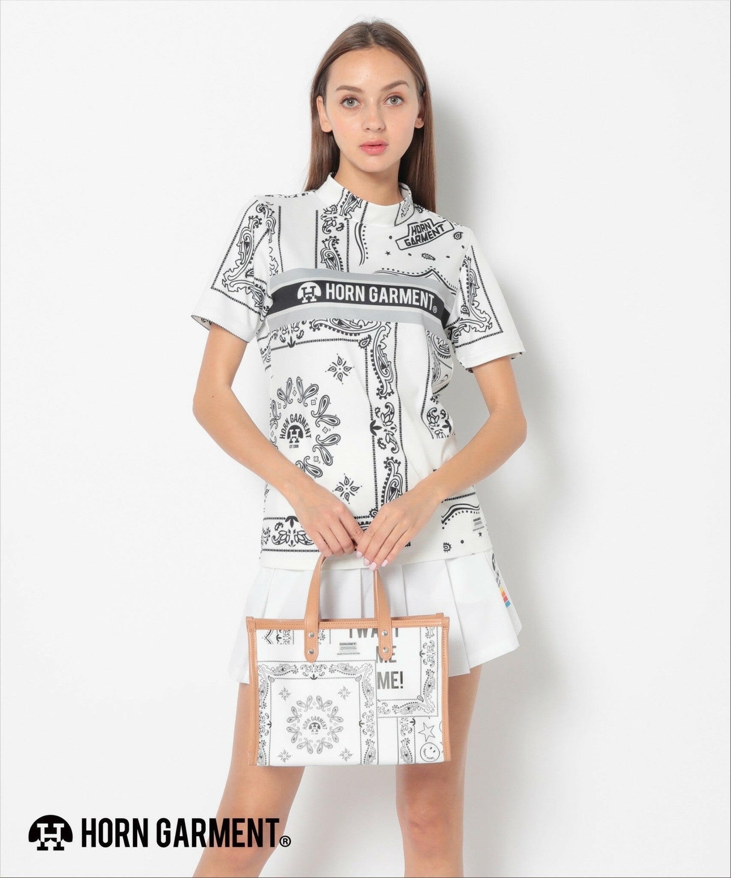 HORN GARMENT WOMENS Short Sleeve Mockneck(DE Limited)