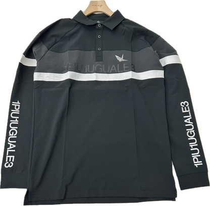 1PIU1UGUALE3 WOMENS L/S POLO SIDE SWITCH