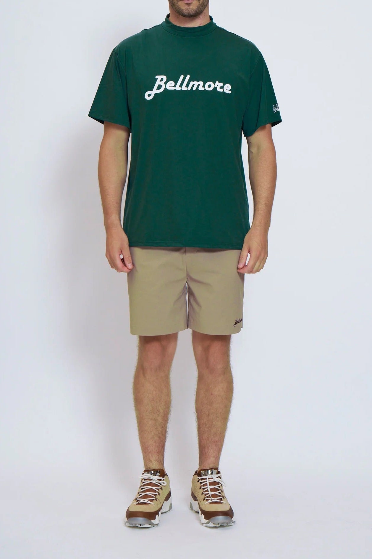 BELLMORE MENS DRY-STRETCH LOGO SHORT PANTS