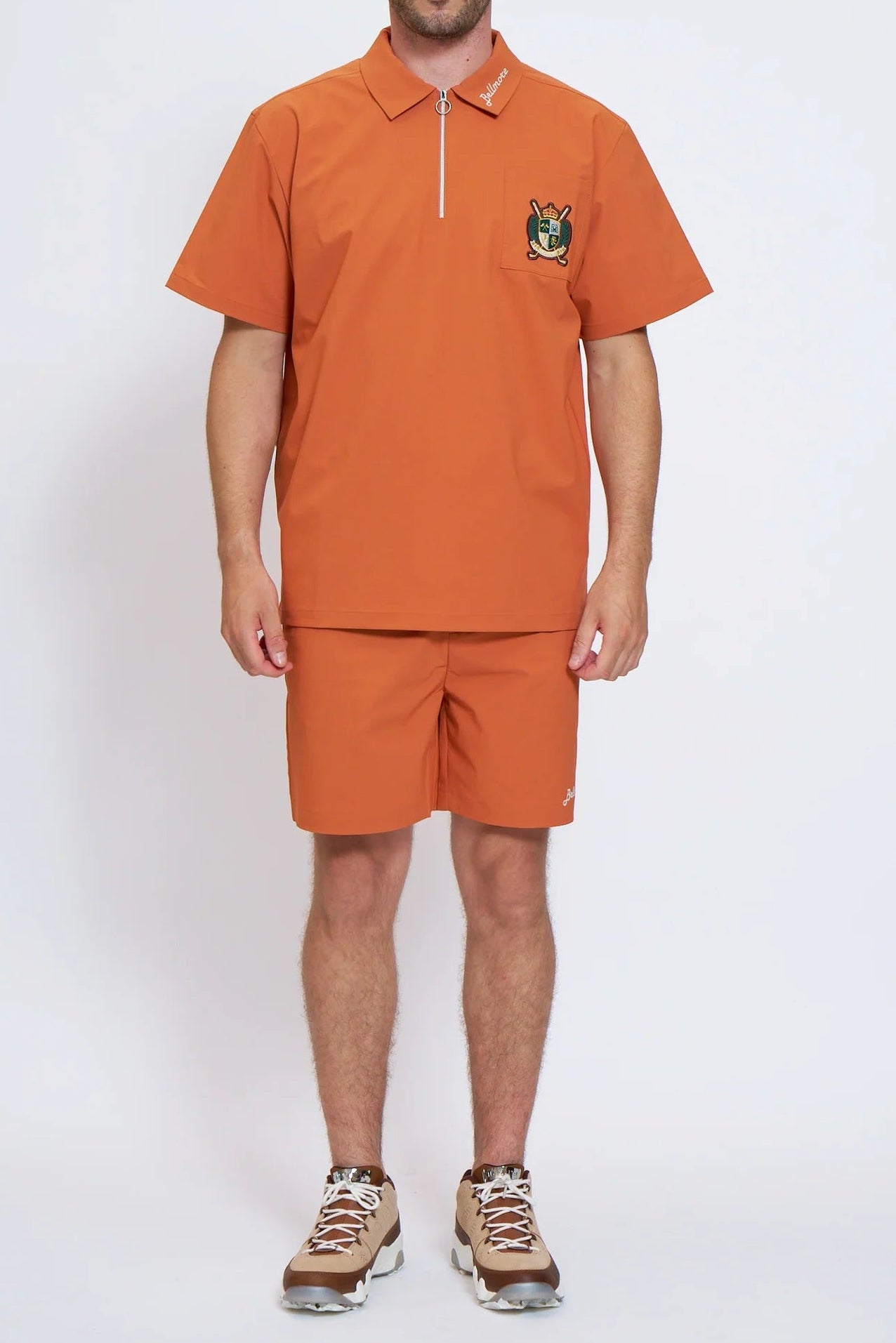 BELLMORE MENS DRY-STRETCH LOGO SHORT PANTS