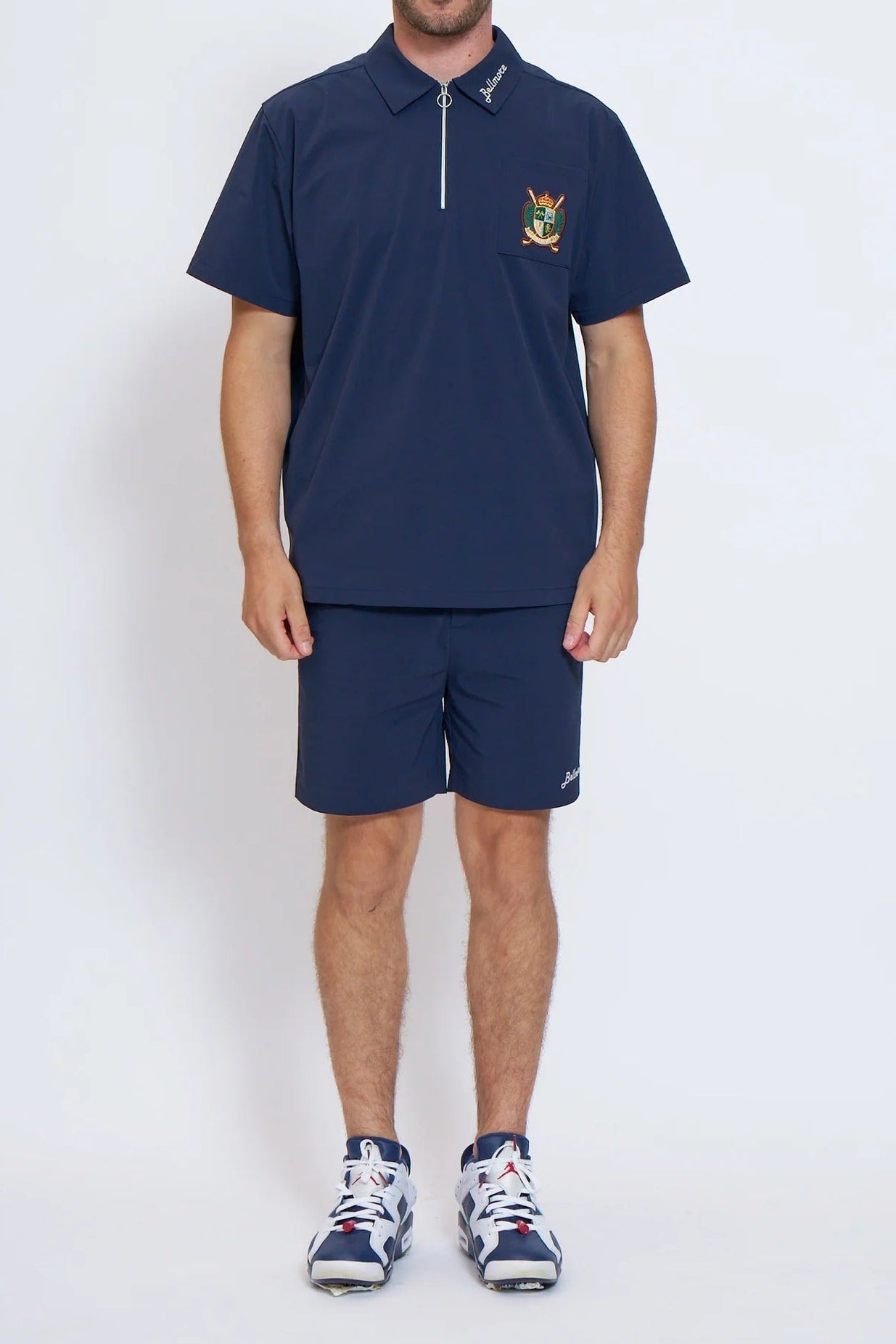 BELLMORE MENS DRY-STRETCH LOGO SHORT PANTS
