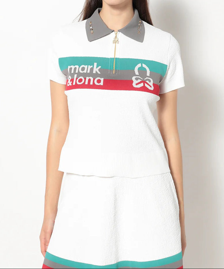 MARK&LONA WOMENS Varese Border Knit Polo