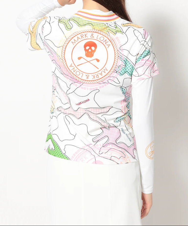 MARK&LONA WOMENS Axon Camo AirTech Micro-Piqué Zip Polo