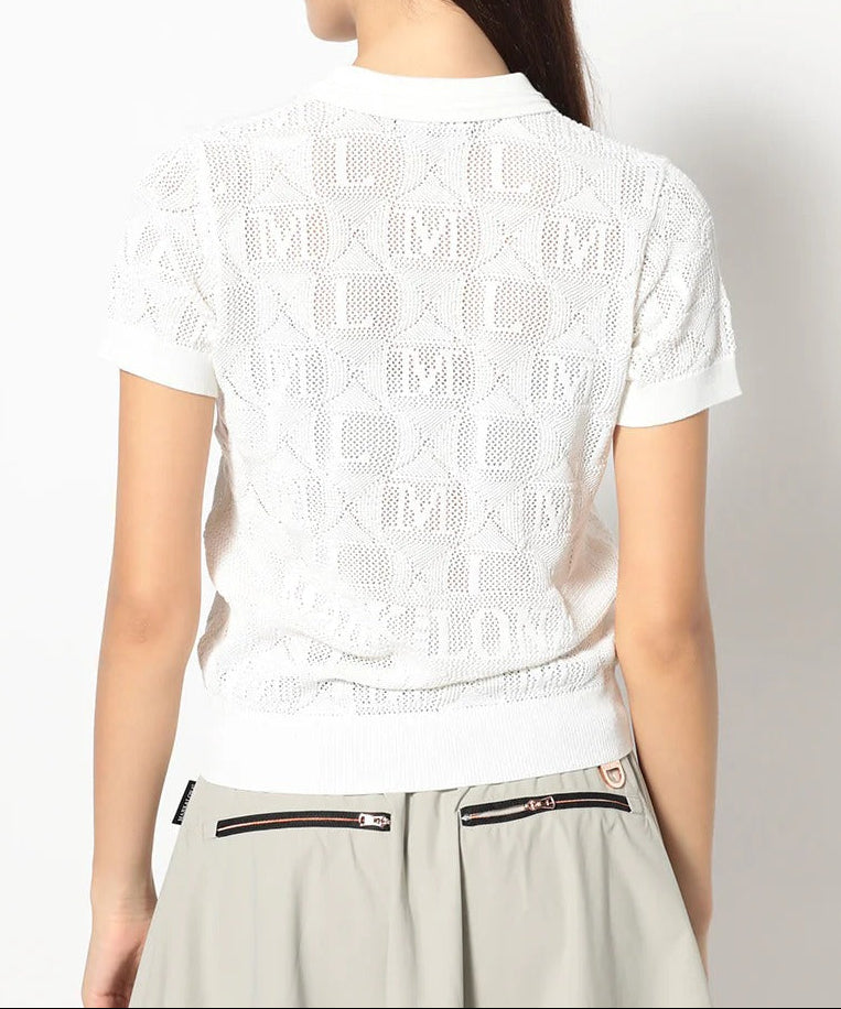 MARK&LONA WOMENS Lace Knit Polo Shirt