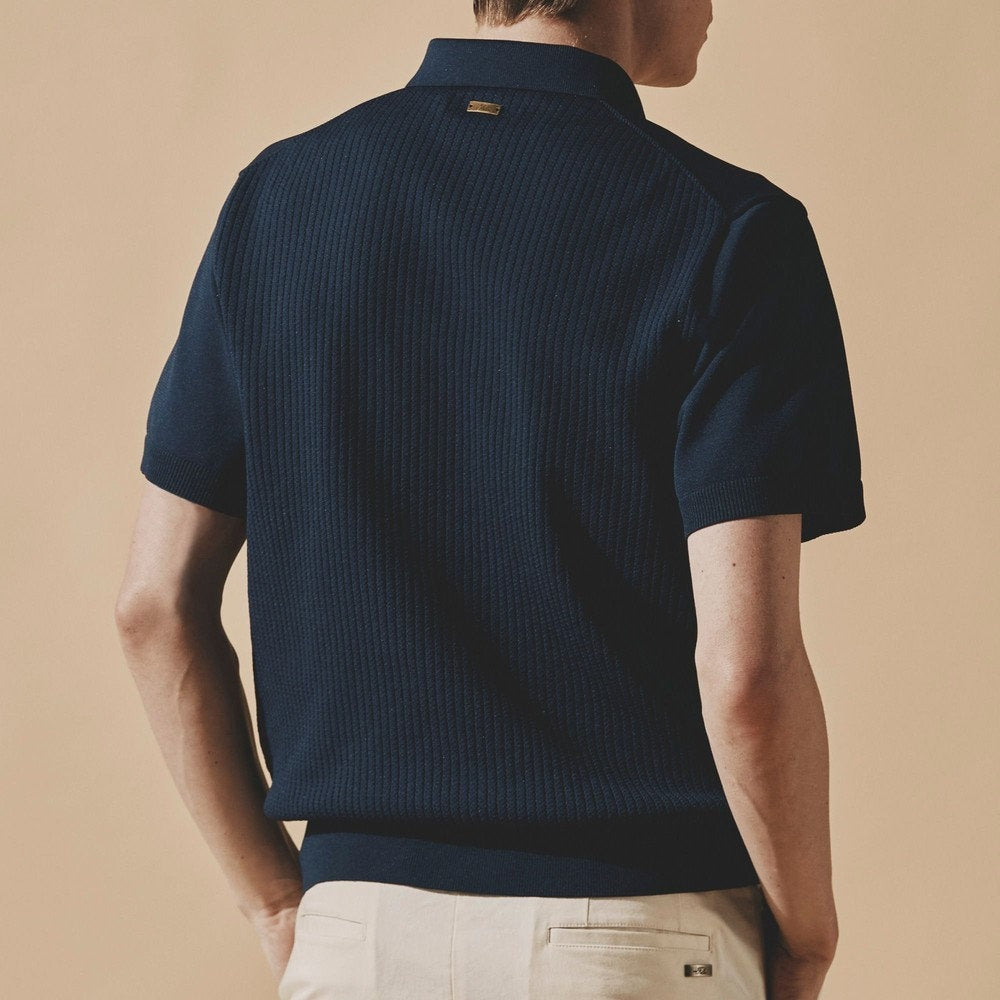 FELISI MENS MS EYELET STRIPE KNIT POLO