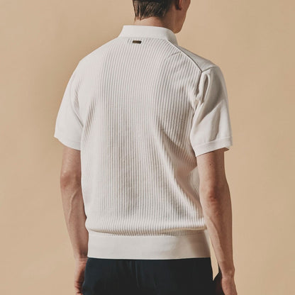FELISI MENS MS EYELET STRIPE KNIT POLO