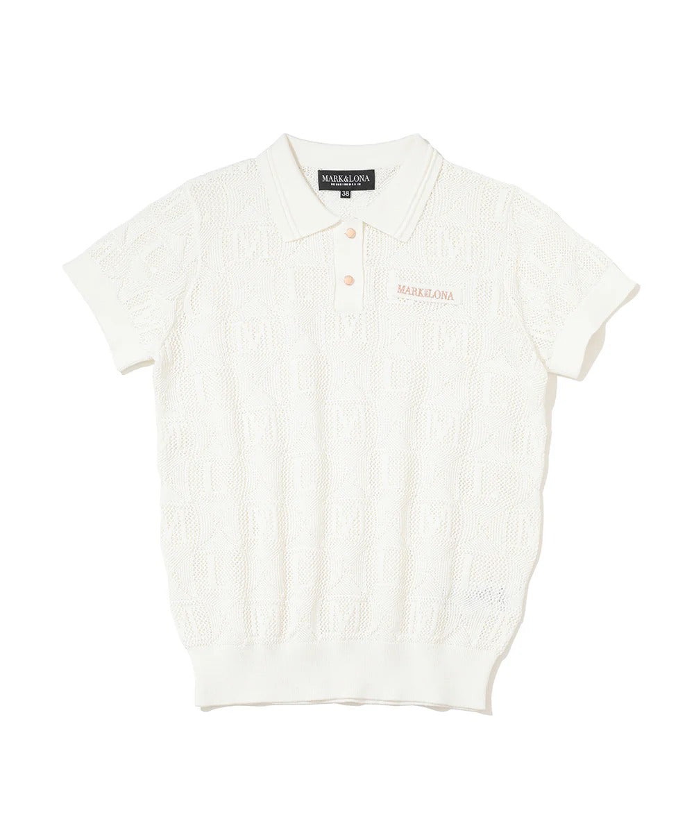 MARK&LONA WOMENS Lace Knit Polo Shirt