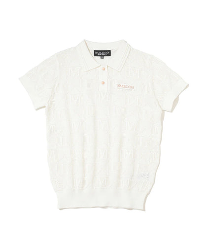 MARK&LONA WOMENS Lace Knit Polo Shirt