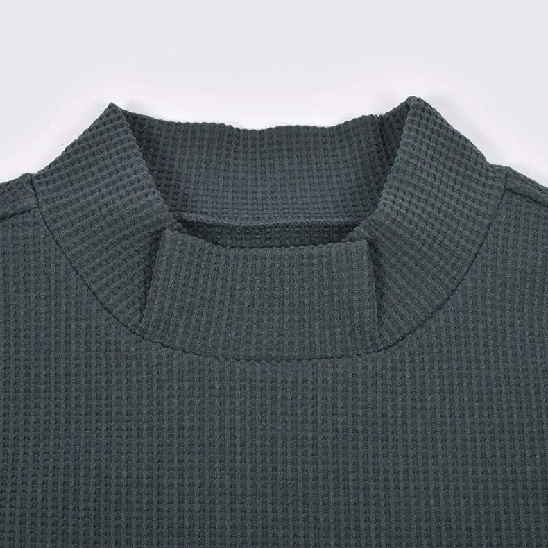 Resurrection MENS  Silicon Tag Waffle Mock Neck (Relax Fit)