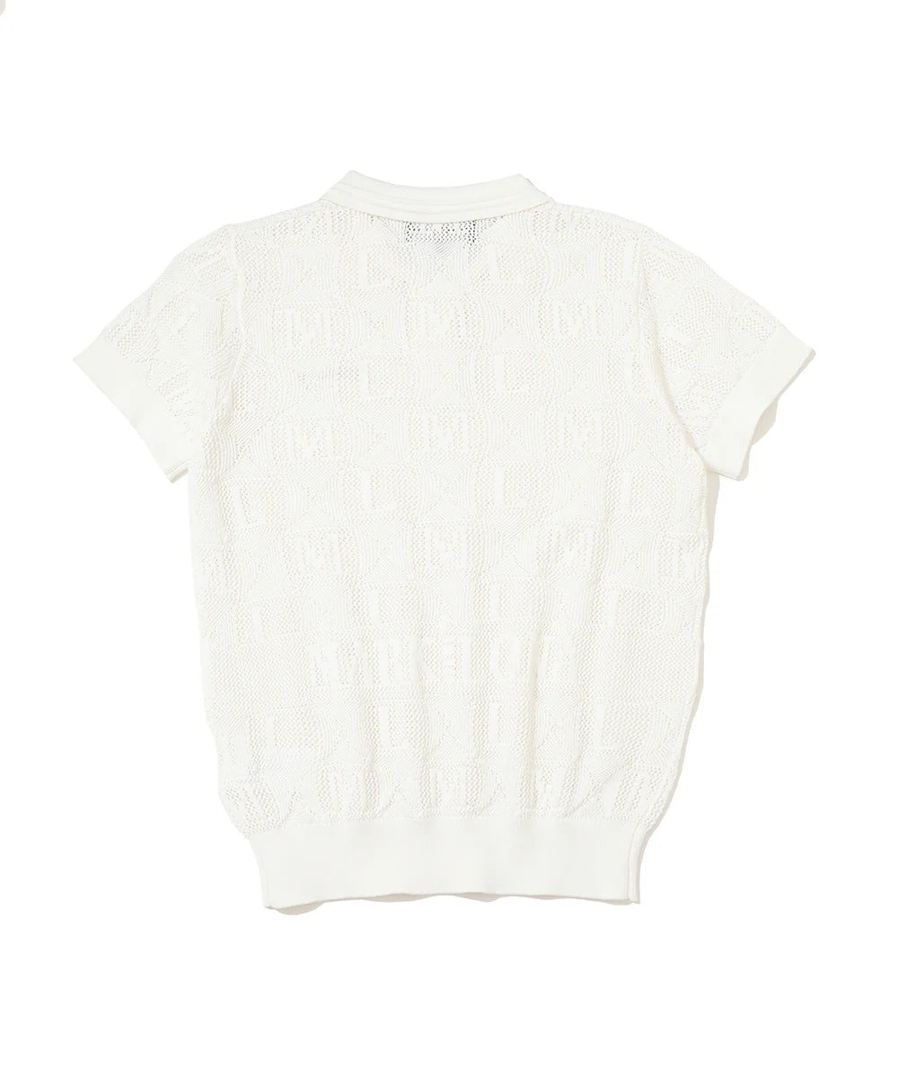 MARK&LONA WOMENS Lace Knit Polo Shirt