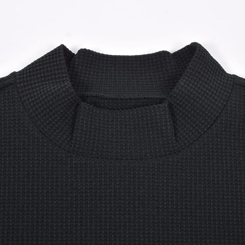 Resurrection MENS  Silicon Tag Waffle Mock Neck (Relax Fit)