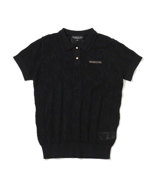 MARK&LONA WOMENS Lace Knit Polo Shirt