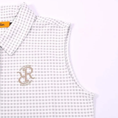 Resurrection WOMENS Gingham Check Sleeveless Polo Shirt