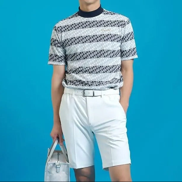 Resurrection MENS GM Striped Jagard Mock Neck