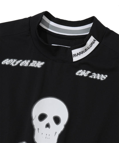 MARK&LONA MENS Icon Skull Stretch Nylon Piqué Mock
