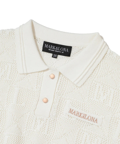 MARK&LONA WOMENS Lace Knit Polo Shirt