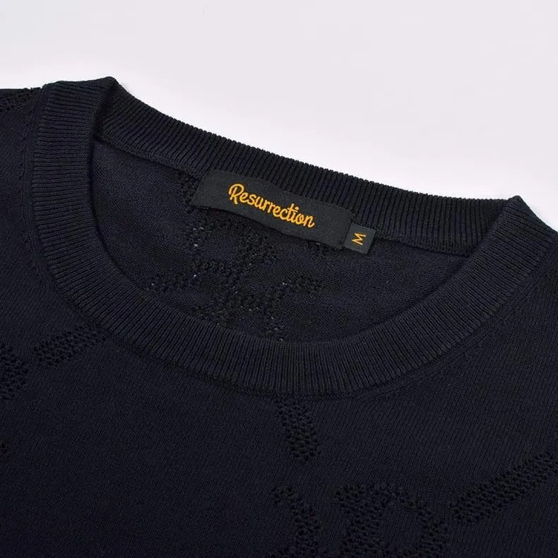Resurrection MENS Mesh RR Logo Knit  L/S