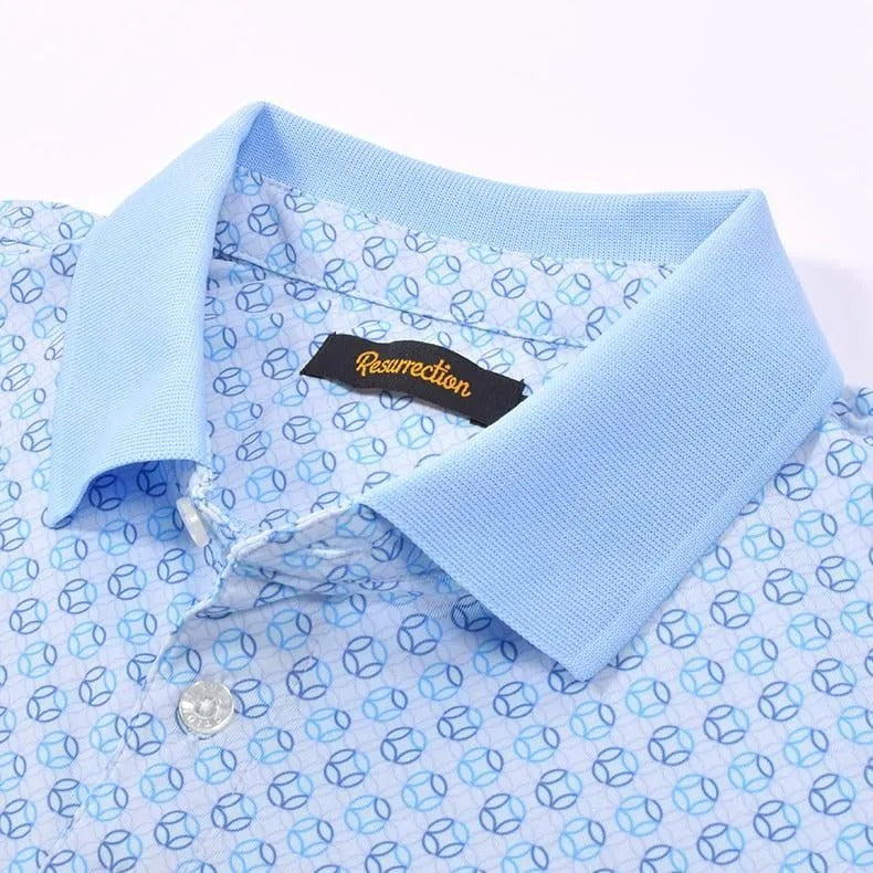 Resurrection MENS Shippo Pattern Polo Shirt