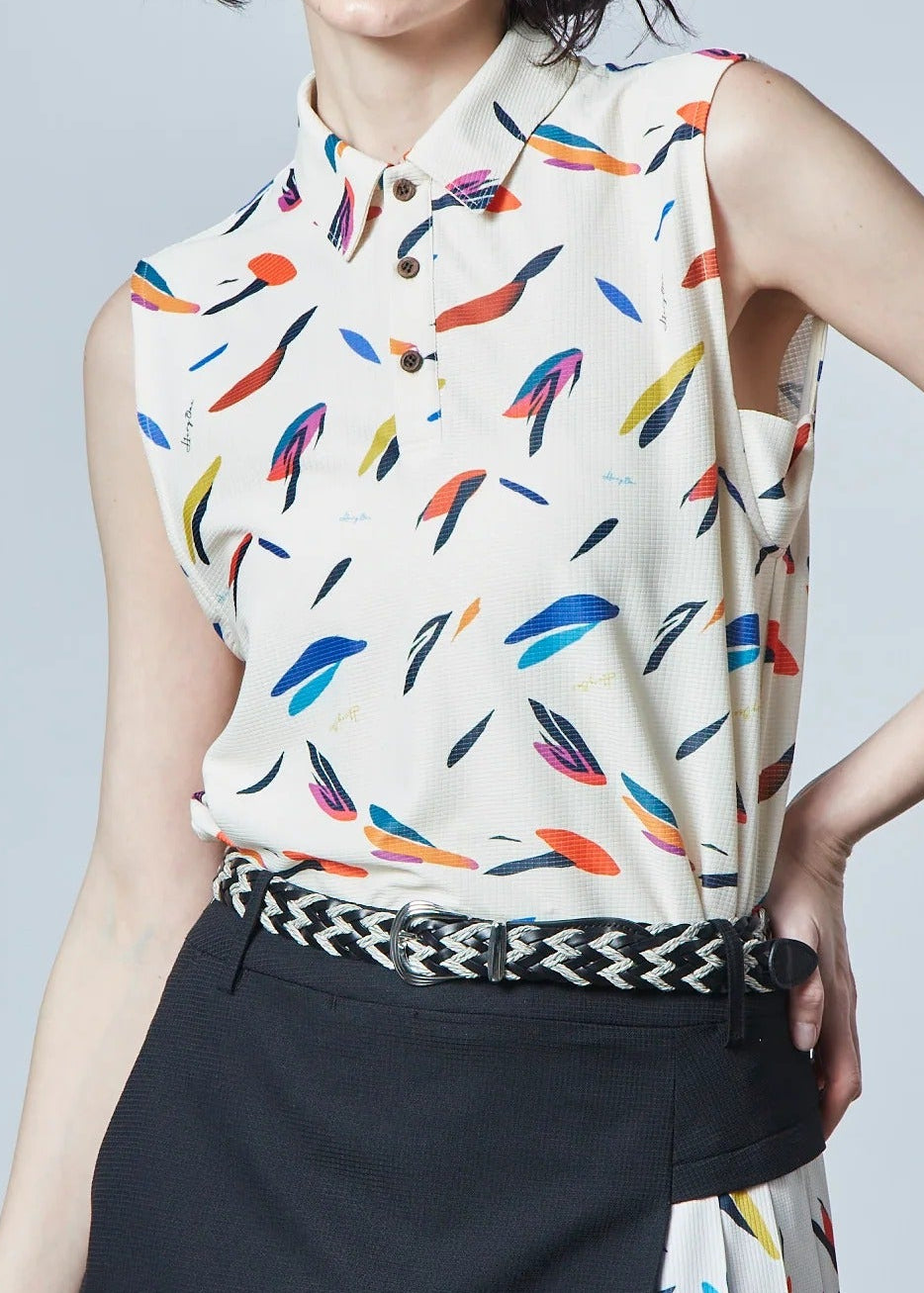 HERG1 WOMENS Summer Print Over Sleeveless Top