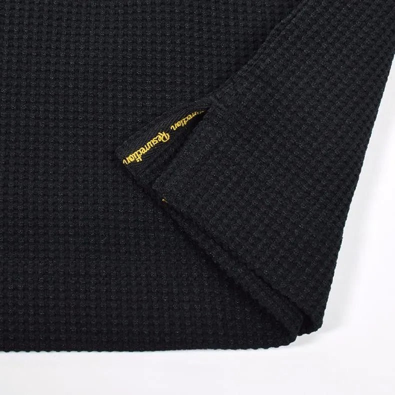 Resurrection MENS  Silicon Tag Waffle Mock Neck (Relax Fit)
