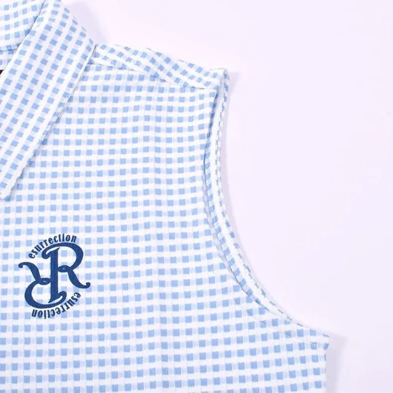 Resurrection WOMENS Gingham Check Sleeveless Polo Shirt