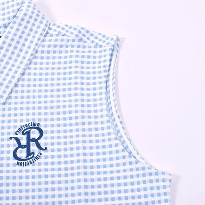 Resurrection WOMENS Gingham Check Sleeveless Polo Shirt