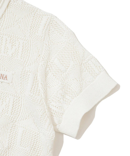 MARK&LONA WOMENS Lace Knit Polo Shirt