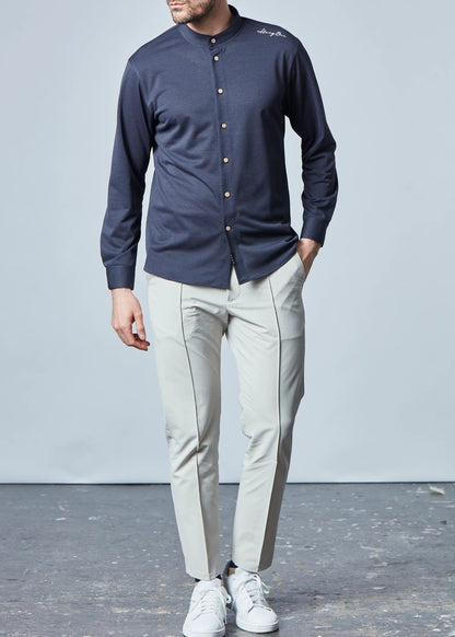 HERG1 MENS Stand Collar Long Sleeve Shirt