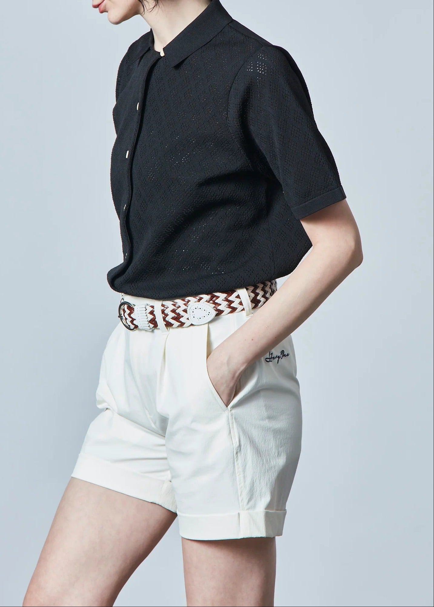 HERG1 WOMENS Open-collar Dry Knit Shirt Ladies