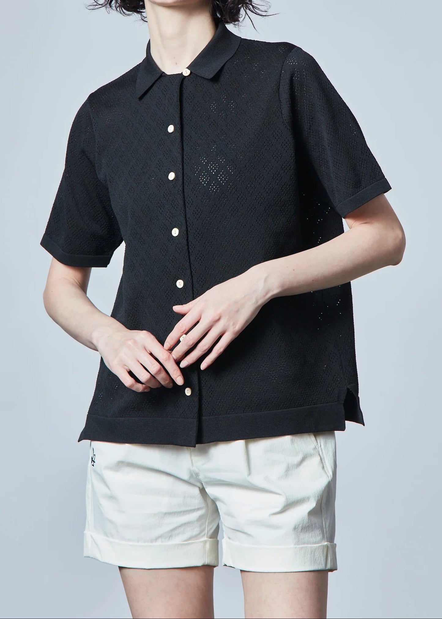 HERG1 WOMENS Open-collar Dry Knit Shirt Ladies