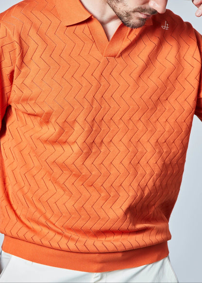HERG1 MENS Skipper Mesh Knit Polo