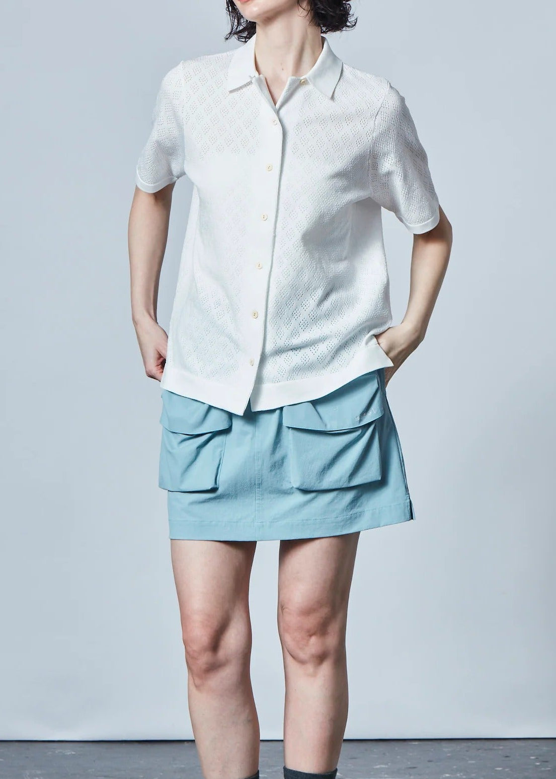 HERG1 WOMENS Open-collar Dry Knit Shirt Ladies