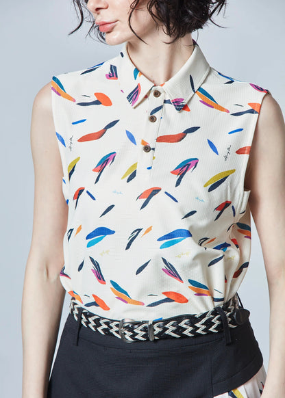 HERG1 WOMENS Summer Print Over Sleeveless Top