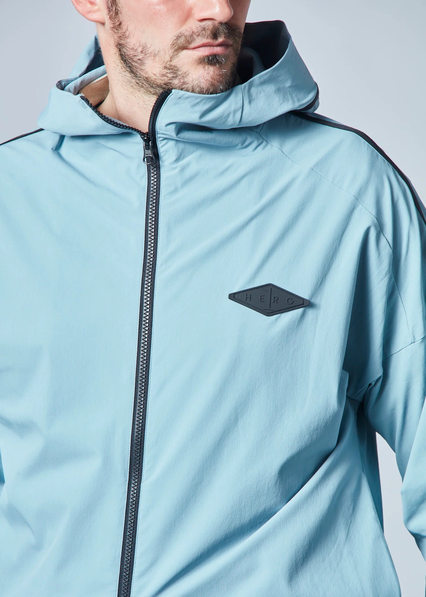 HERG1 MENS Stretch Nylon Lined Zip-up Hoodie
