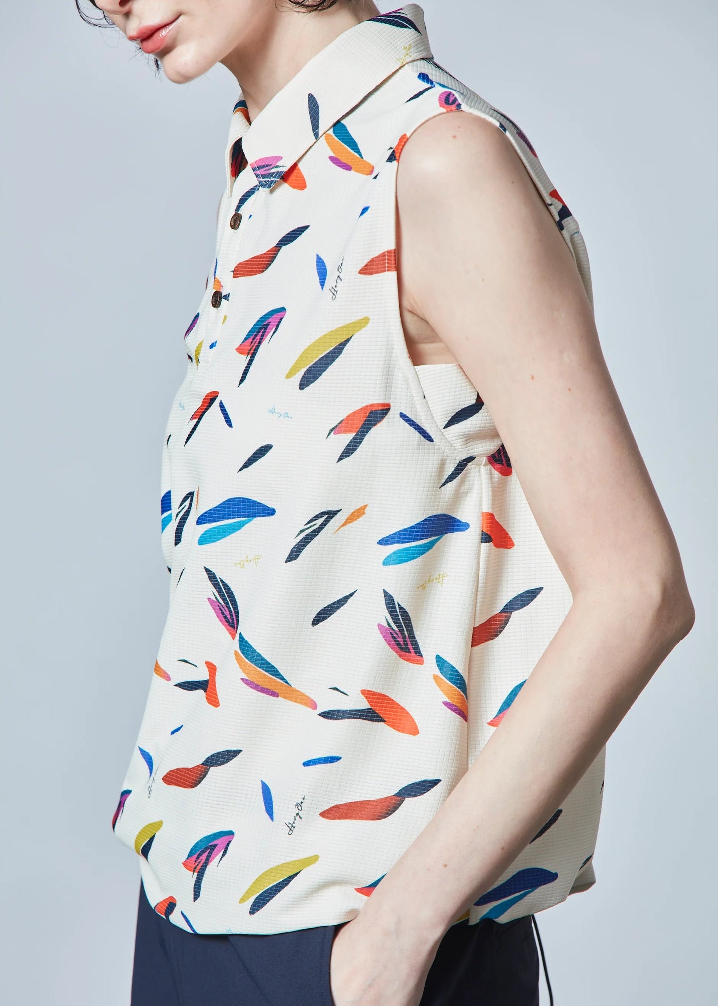 HERG1 WOMENS Summer Print Over Sleeveless Top
