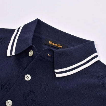 Resurrection MENS Mesh Logo Knit Polo Shirt
