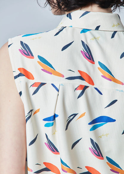 HERG1 WOMENS Summer Print Over Sleeveless Top