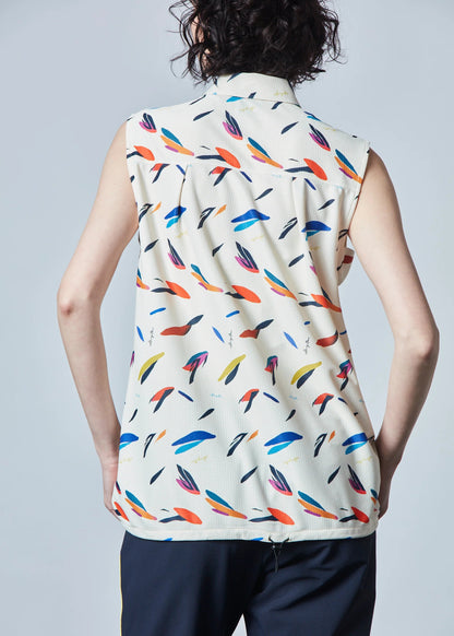 HERG1 WOMENS Summer Print Over Sleeveless Top