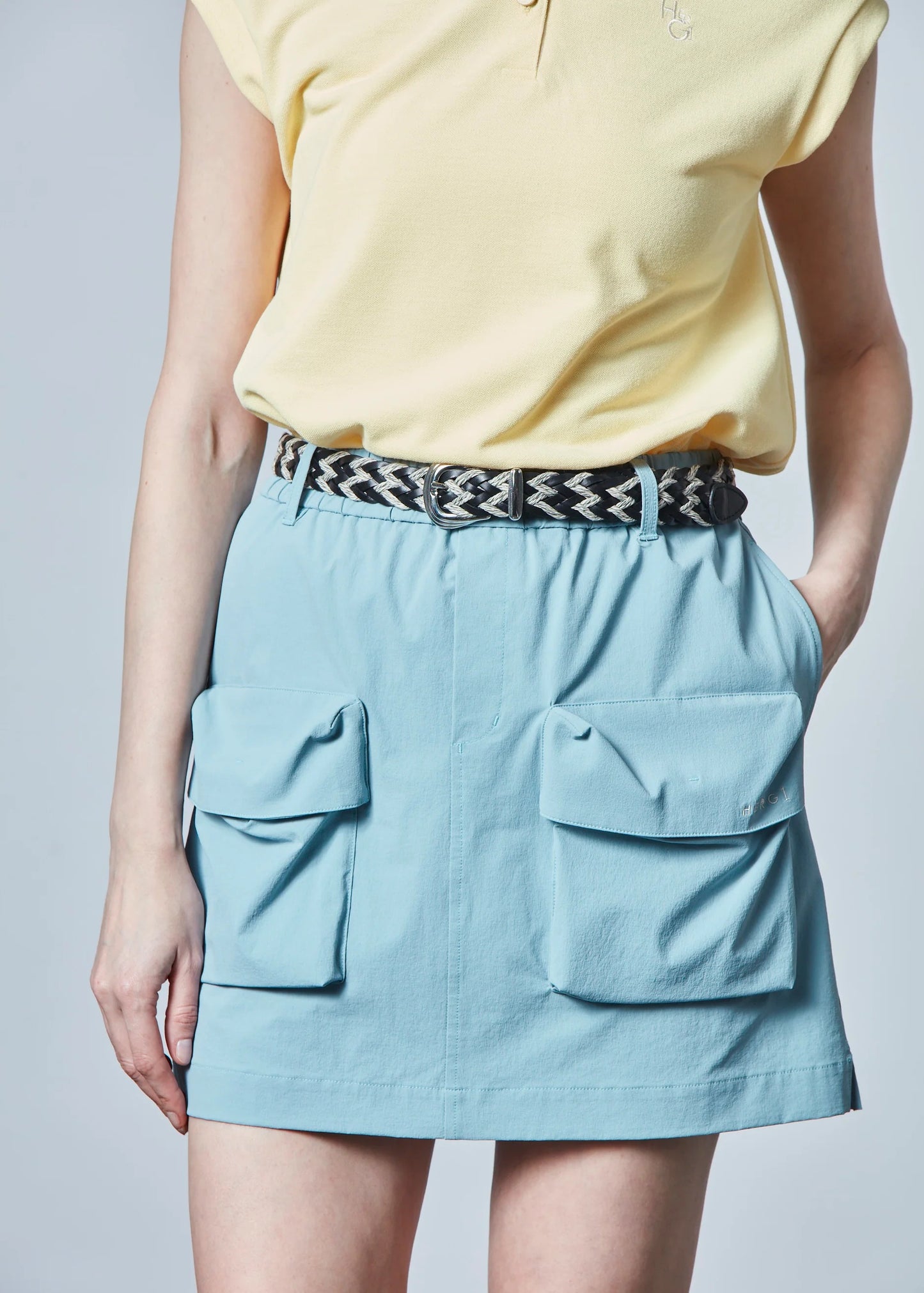 HERG1 WOMENS Gathered Design Pocket Skirt