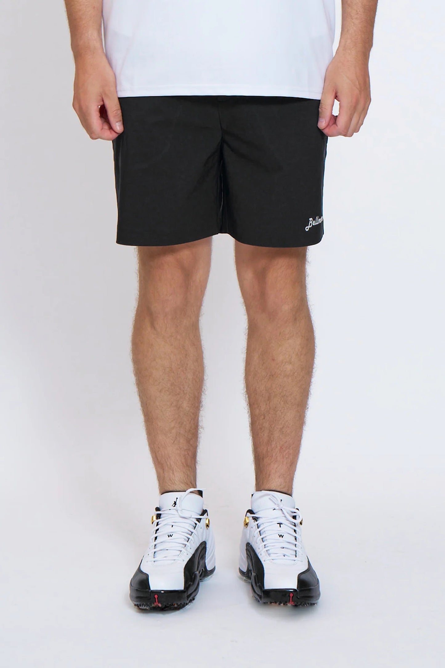 BELLMORE MENS DRY-STRETCH LOGO SHORT PANTS