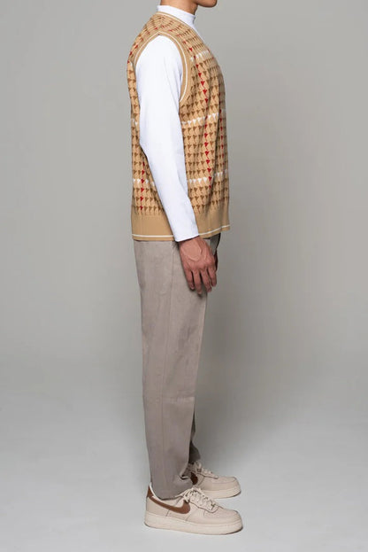 BELLMORE MENS PATTERNED KNIT VEST