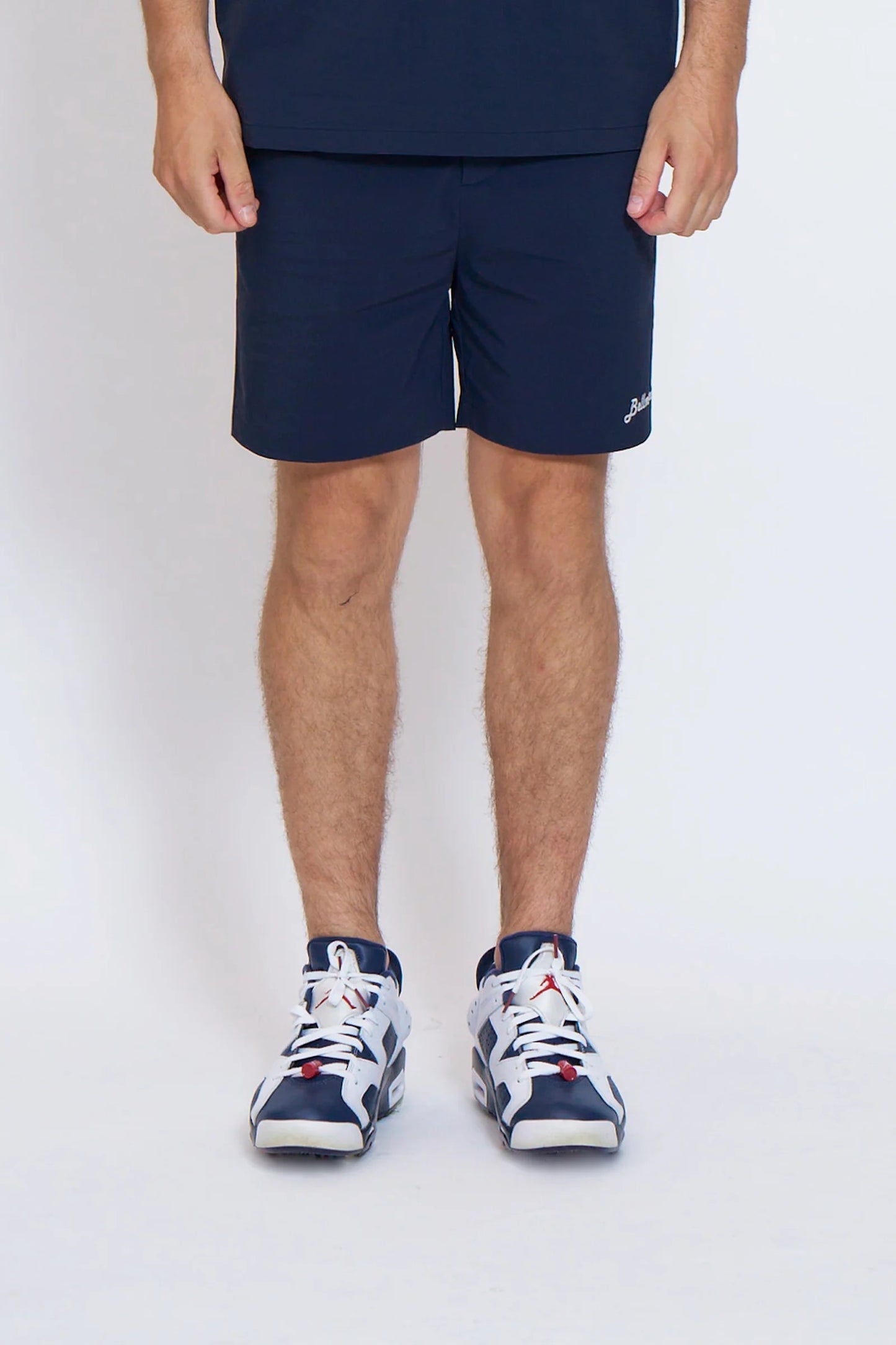BELLMORE MENS DRY-STRETCH LOGO SHORT PANTS