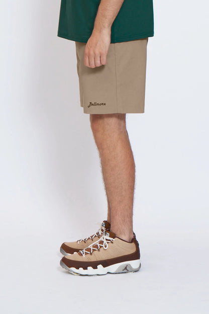 BELLMORE MENS DRY-STRETCH LOGO SHORT PANTS