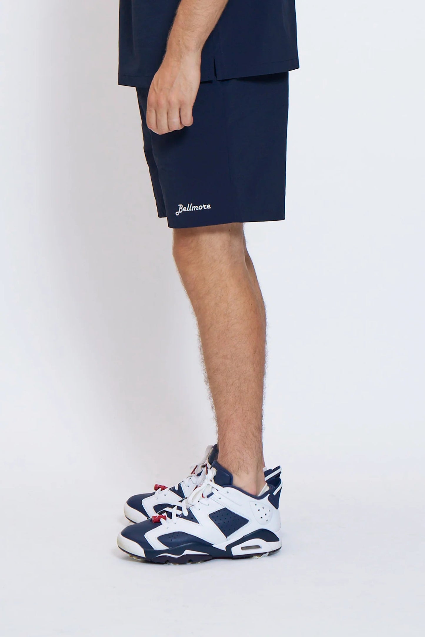 BELLMORE MENS DRY-STRETCH LOGO SHORT PANTS