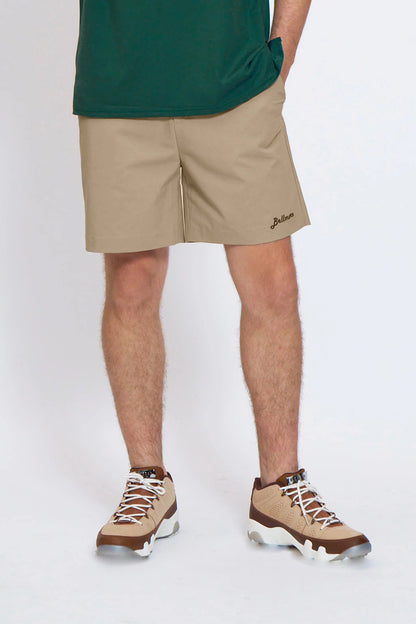 BELLMORE MENS DRY-STRETCH LOGO SHORT PANTS