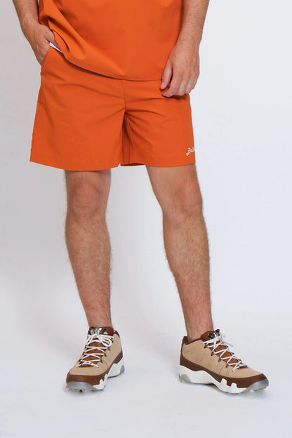 BELLMORE MENS DRY-STRETCH LOGO SHORT PANTS