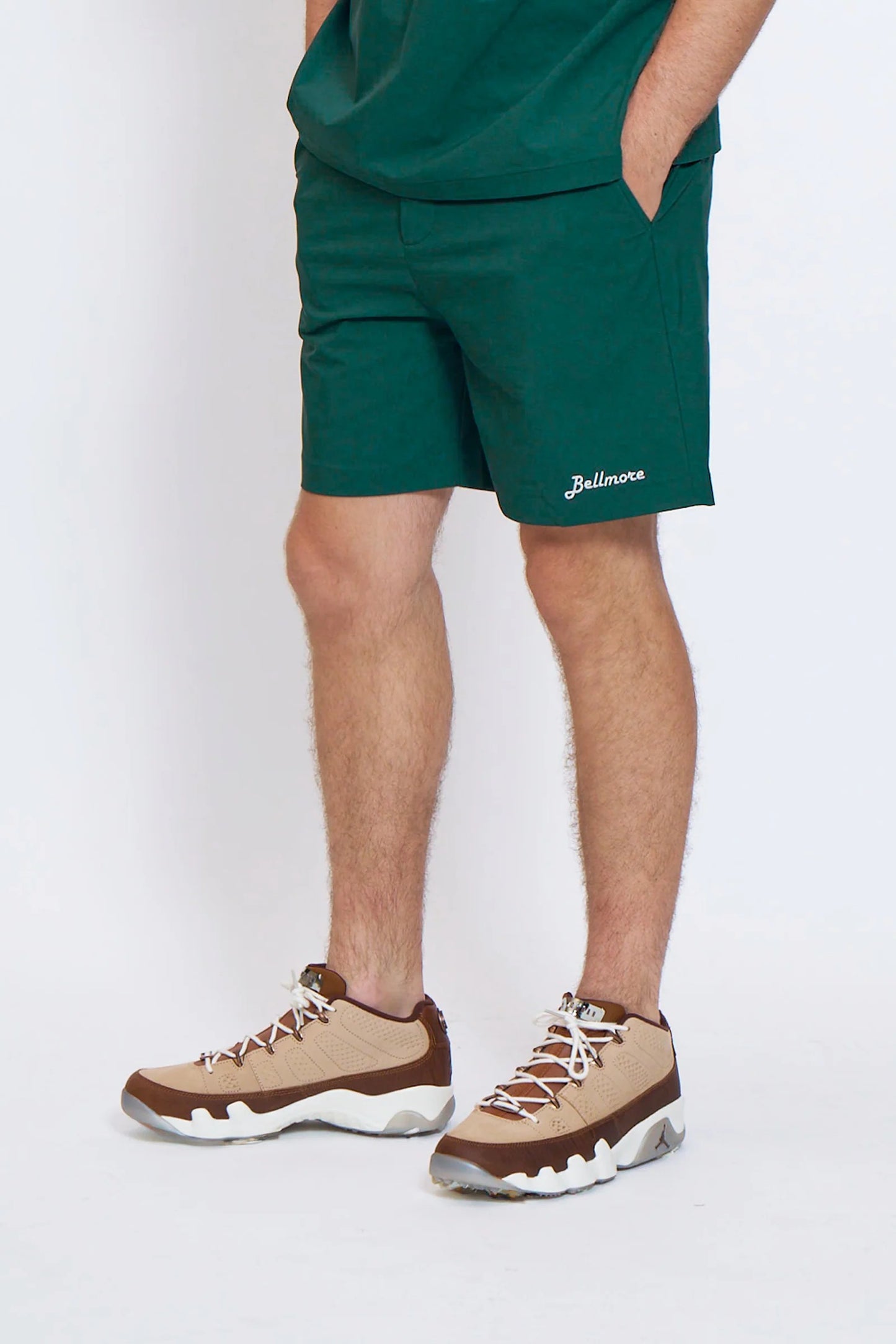 BELLMORE MENS DRY-STRETCH LOGO SHORT PANTS