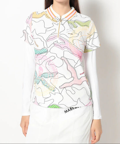 MARK&LONA WOMENS Axon Camo AirTech Micro-Piqué Zip Polo
